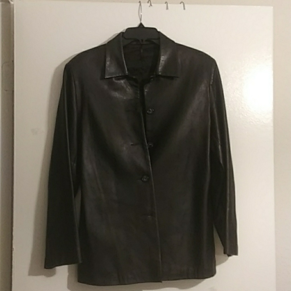 Black leather jacket